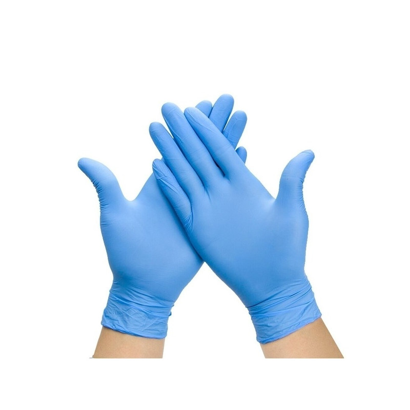 Tipos de guantes desechables, guantes de nitrilo azul sin polvo azul sin polvo